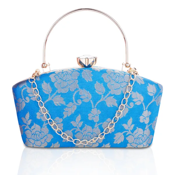 Blue_Banarasi_Jacquard_Clutch_Bag_For_Women