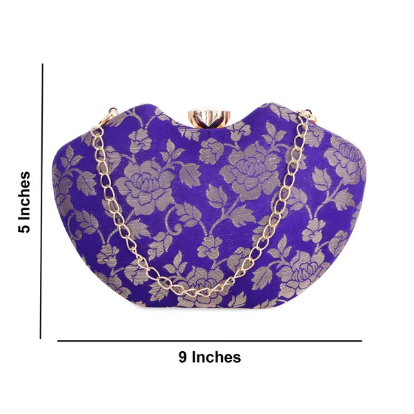 Purple_Banarasi_Jacquard_Clutch_Bag_For_Women