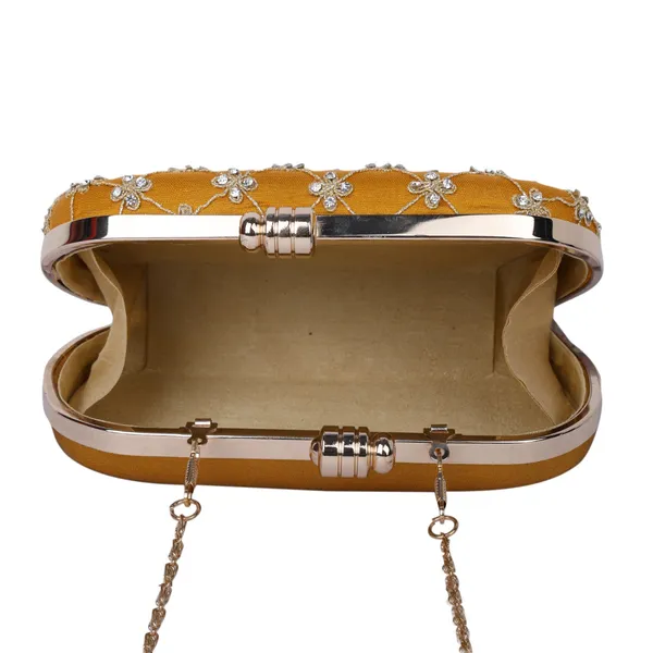 Yellow_Oval_Shaped_Clutch_Bag_For_Women