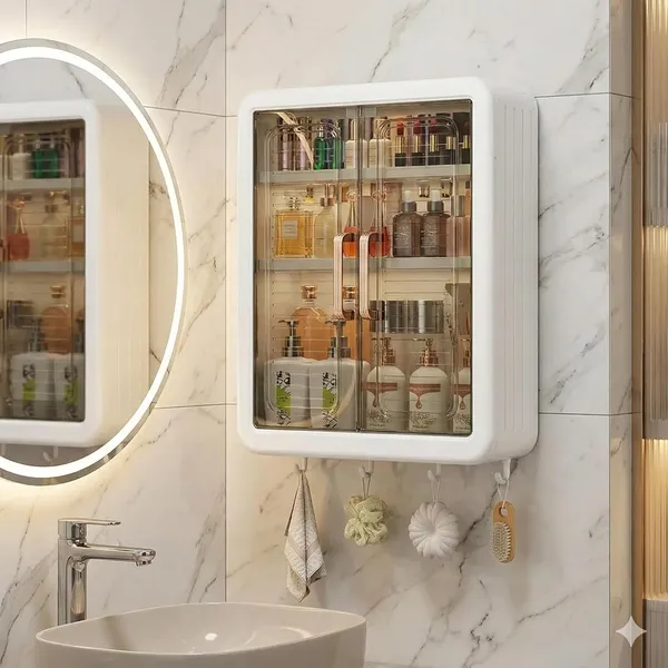 White_Premium_Plastic_Wall_Mounted_Cabinet_With_Doors_Organiser_Without_Drill_Hooks_Shelves_Hanging_Storage_Rack_For_Kitchen_And_Bathroom