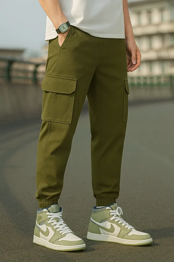 Men_Cargo_Jogger_Pant_With_Multiple_Pockets_-_Olive_Green