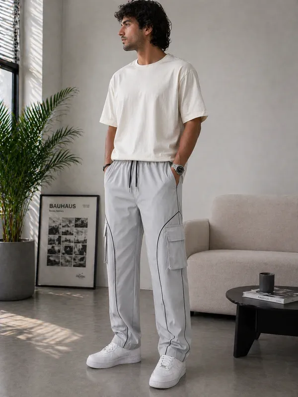 Men_Light_Grey_Cargo_Pant_With_Black_Piping_And_Flap_Pockets