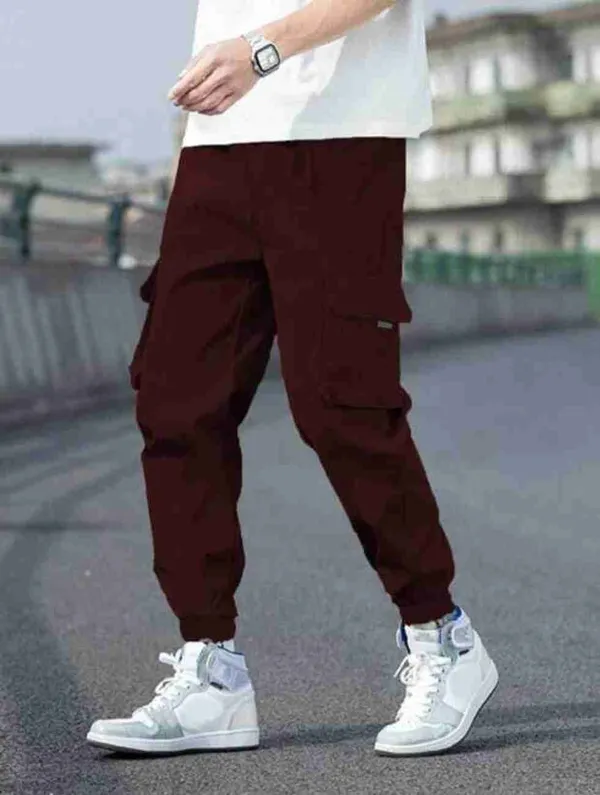 Men_Maroon_Cargo_Joggers_With_Side_Pockets