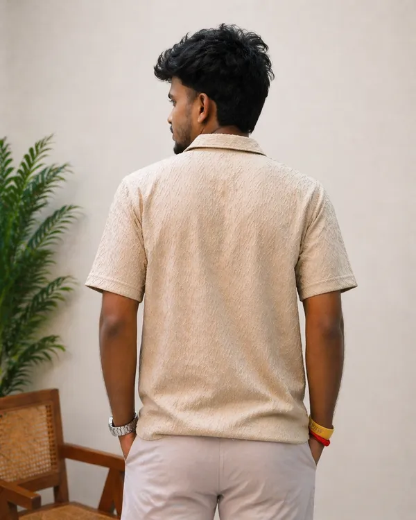 Men_Beige_Textured_Polo_Shirt_With_Collar