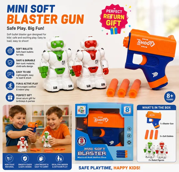 Toy_Foam_Dart_Blaster_Pistol_Gun_With_3_Soft_Darts_Blue_And_Orange_With_2_Pcs_Robot_Pull_Back_Set