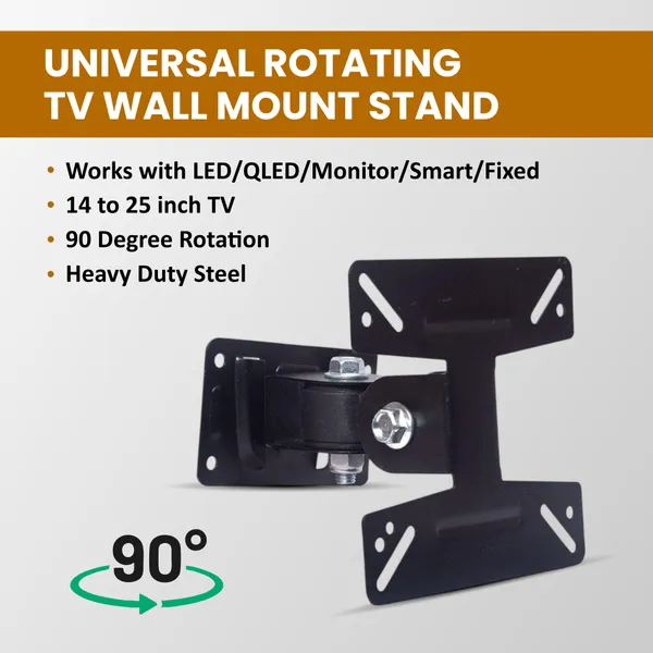 Bytegear_Tv/Monitor_Stand_Universal_Slim_Tilt_And_Swivel_Full_Motion_Tv_Wall_Mount_Bracket_For_14-26_Inch_Pc_Monitor_Tft_Lcd_Led_Plasma_Oled_Flat_Curved_Screen_Tvs_Pack_Of_2