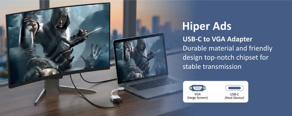 Bytegear_Usb-C_To_Vga_Adapter_-_1080P_Full_Hd,_Supports_Resolutions_Up_To_1920X1200,_Aluminum_Housing,_Plug_And_Play,_Compatible_With_Macbook_Pro,_Ipad_Pro,_Chromebook,_And_More_Cnv002