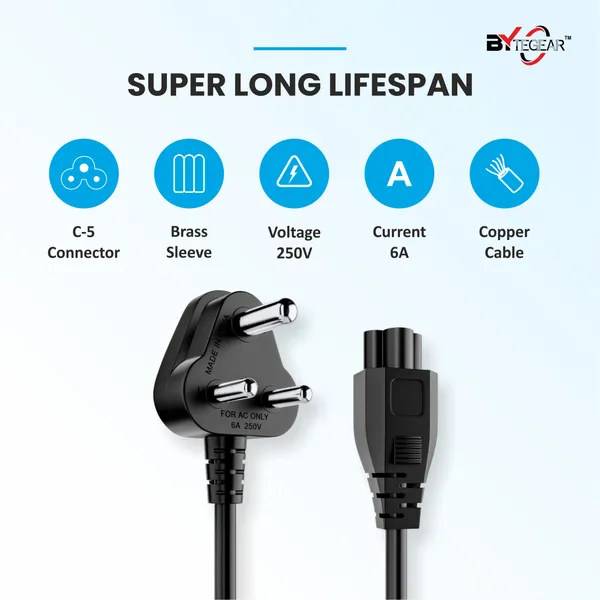 Bytegear_Black_3_Pin_Laptop_Power_Cable_With_18_Awg_And_700W_Heavy_Duty_Universal_Power_Cable_Replacement_For_Charger_Adapter_Power_Cord_For_Laptop_(Black)_-_1_Years_Pack_Of_2