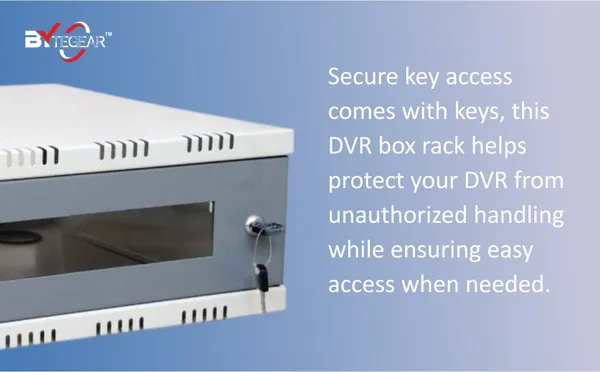 Bytegear_2U_Metal_Rack_For_Dvr/Nvr/Network_Switches_Lockable,_Glass_Front,_Ventilated_With_Top_And_Side_Airflow,_2-Way_Cable_Management_Holes_500X300X140Mm_Secure_Equipment_Cabinet