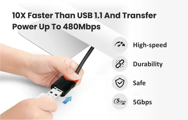 Bytegear_Usb_3.0_Male_To_Female_Extension_Cable_High_Speed_5Gbps_Data_Transfer_For_Keyboard,Mouse,Flash_Drive,_Hard_Drive,_Printer_And_More_To_Enhanced_Connectivity_Extender_Black_Pack_Of_2