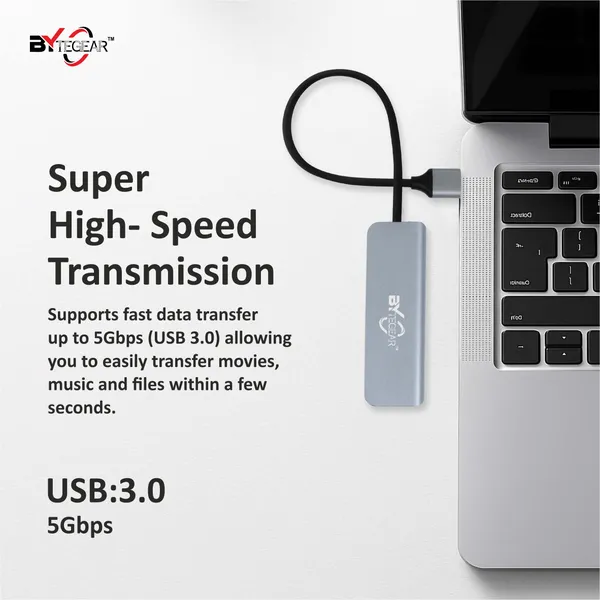 Bytegear_4-In-1_Ultra_Slim_Usb_Hub_4Xusb_3.0,_30Cms_Cable,_Datatransfer_Speed_Upto_5Gbps,Universally_Compatible_With_All_Usb,Pc,Speaker,Laptop,Hard_Drive_Etc._Aluminum_Body,_Plug_And_Play_Uh-0030
