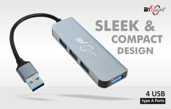 Bytegear_4-In-1_Ultra_Slim_Usb_Hub_4Xusb_3.0,_30Cms_Cable,_Datatransfer_Speed_Upto_5Gbps,Universally_Compatible_With_All_Usb,Pc,Speaker,Laptop,Hard_Drive_Etc._Aluminum_Body,_Plug_And_Play_Uh-0030