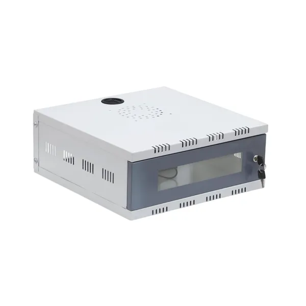 Bytegear_2U_Metal_Rack_For_Dvr/Nvr/Network_Switches_Lockable,_Glass_Front,_Ventilated_With_Top_And_Side_Airflow,_2-Way_Cable_Management_Holes_500X300X140Mm_Secure_Equipment_Cabinet