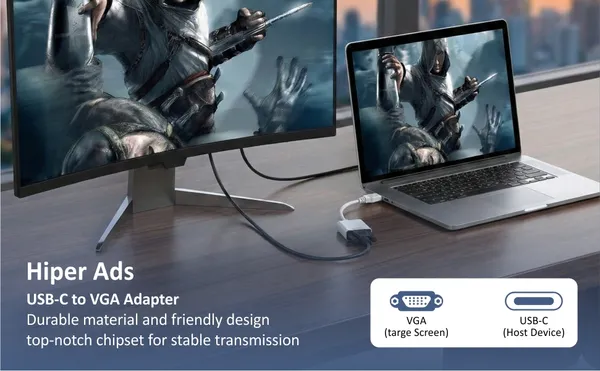 Bytegear_Usb-C_To_Vga_Adapter_-_1080P_Full_Hd,_Supports_Resolutions_Up_To_1920X1200,_Aluminum_Housing,_Plug_And_Play,_Compatible_With_Macbook_Pro,_Ipad_Pro,_Chromebook,_And_More_Cnv002