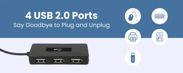 Bytegear_4-In-1_Usb_Hub_2.0_With_Hi-Speed_Data_Transfer_480_Mbps_I_Plug_And_Play_I_Universally_Compatible_With_Speaker,_Laptop,_Hard_Drive,_Pc,_Laptop_Etc._I_1_Year_Warranty|_Uh-0026_Pack_Of_2