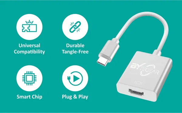 Bytegear_Usb-C_To_Hdmi_Adapter_-_1080P_Full_Hd,_Supports_Resolutions_Up_To_1920X1200,_Aluminum_Housing,_Plug_And_Play,_Compatible_With_Macbook_Pro,_Ipad_Pro,_Chromebook,_And_More_Cnv003