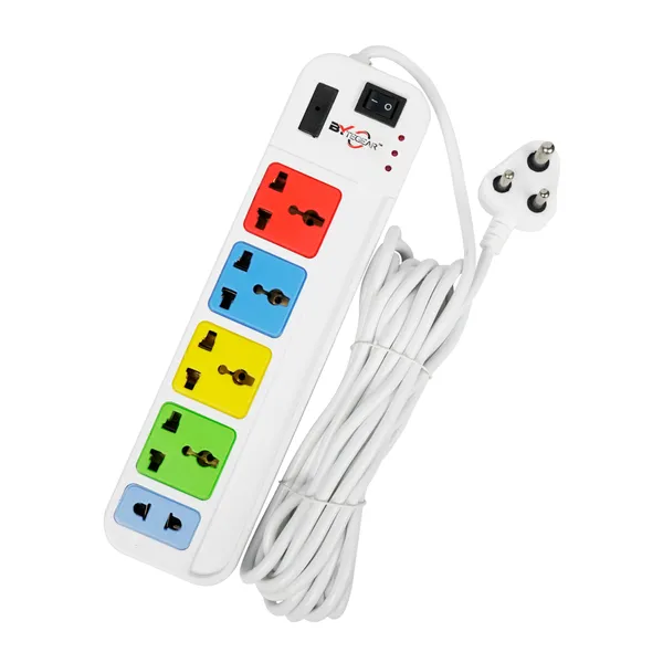 Bytegear_Power_Strip_4+1_Universal_Multi_Color_Sockets_|_1500W_|_Led_Indicator_With_Master_Switch_|_Surge_And_Spike_Protection_|_Ideal_For_Home_And_Office_Use_(White)
