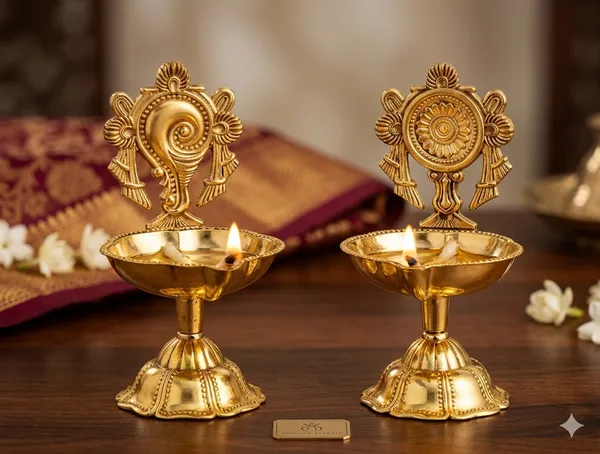 Brass_Decorative_Diya_Pair_with_Shankh_Chakra_Design