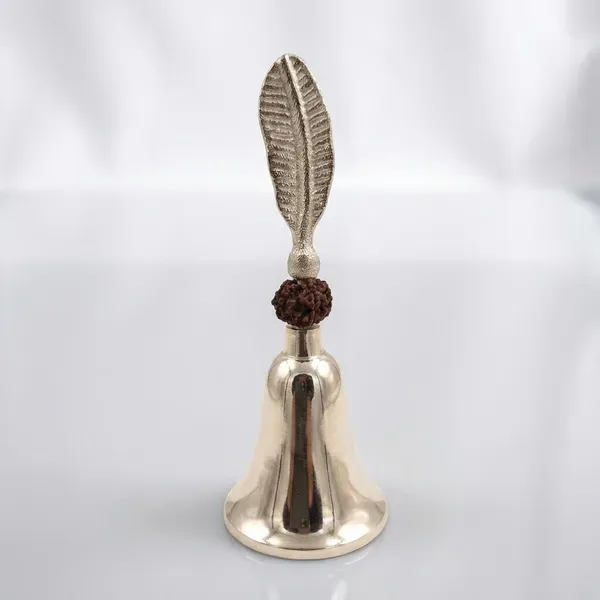 Silver_Toned_Decorative_Bell_With_Leaf_Handle