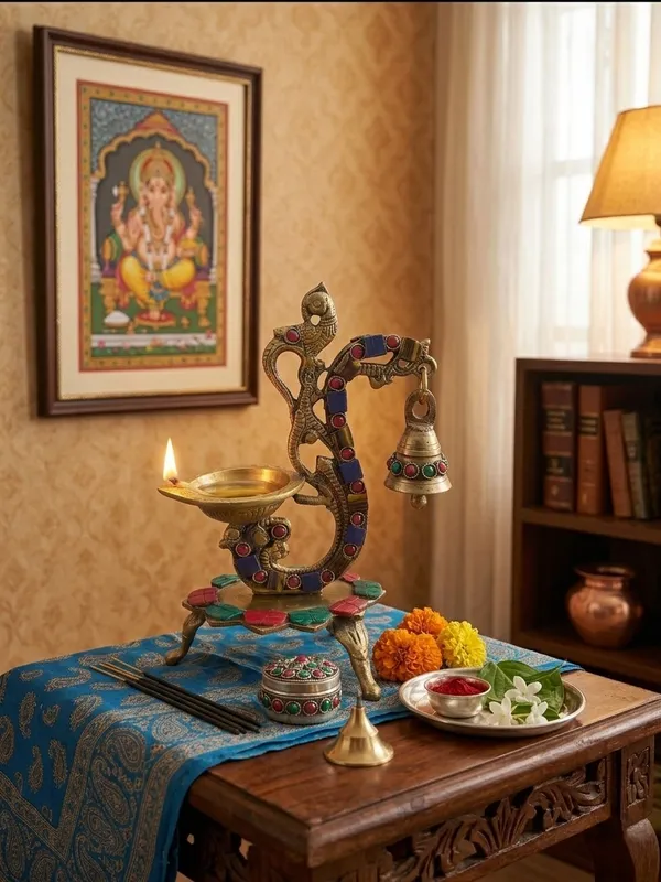 Brass_Peacock_Diya_Stand_with_Bell_and_Colorful_Stone_Work