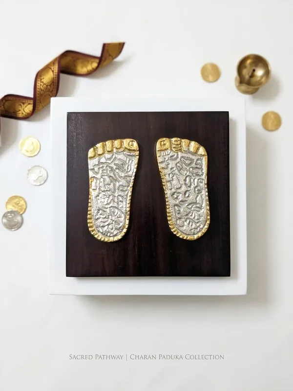 Silver_And_Gold_Tone_Laxmi_Charan_Paduka