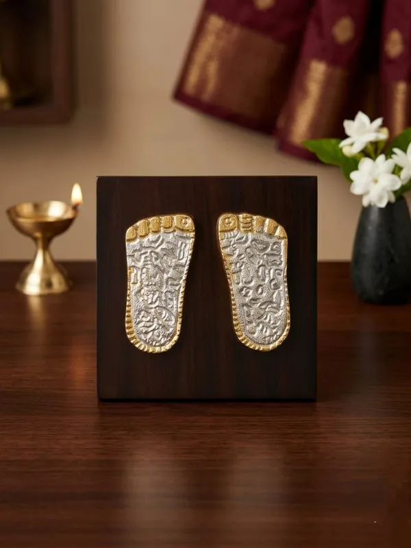 Silver_And_Gold_Tone_Laxmi_Charan_Paduka