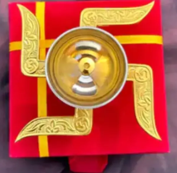Gold_And_Silver_Swastik_diya_Decorative_Spiritual_Item