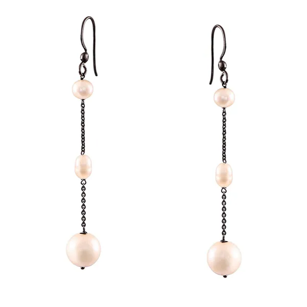 Elegant_Oxidized_Black_Chain_Pearl_Drop_Earrings