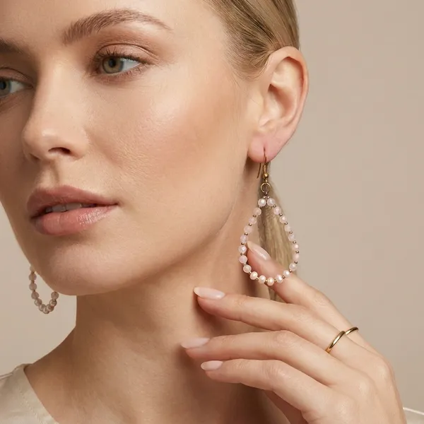 Rose_Gold_Beaded_Teardrop_Earrings_With_Pale_Pink_Gemstones