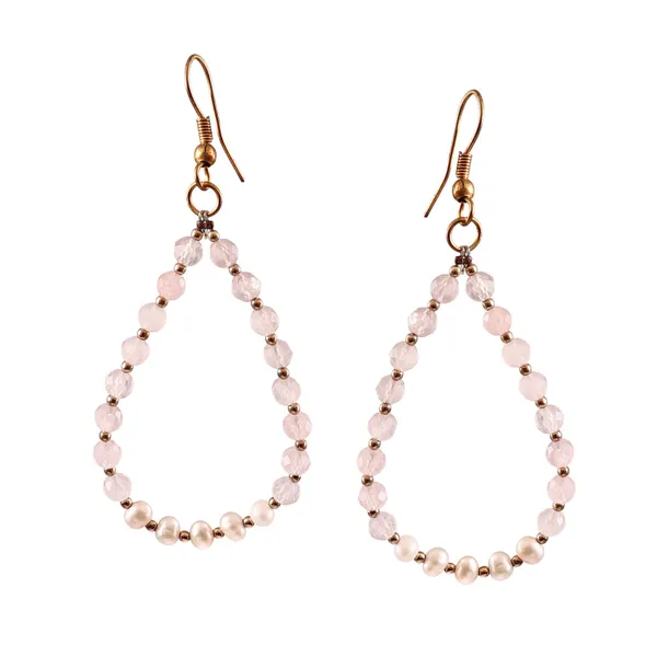 Rose_Gold_Beaded_Teardrop_Earrings_With_Pale_Pink_Gemstones