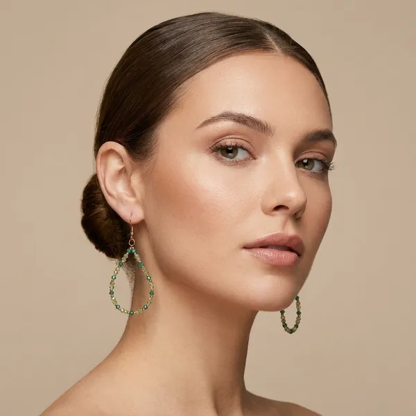 Peridot_And_Turquoise_Beaded_Teardrop_Earrings
