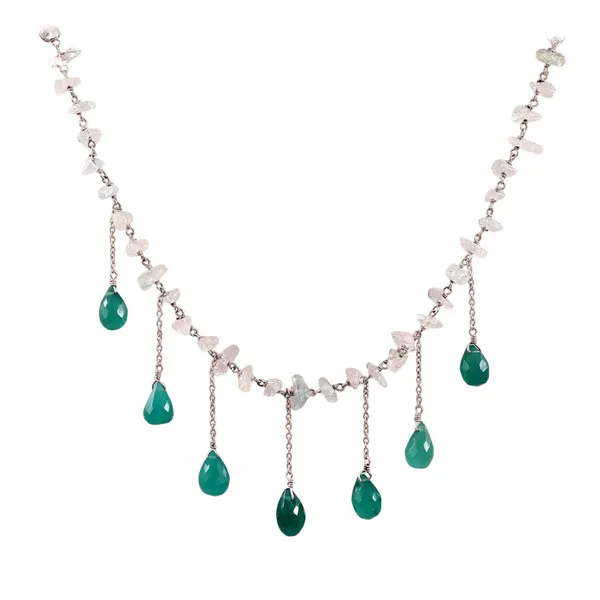 Elegant_Green_And_White_Stone_Teardrop_Necklace