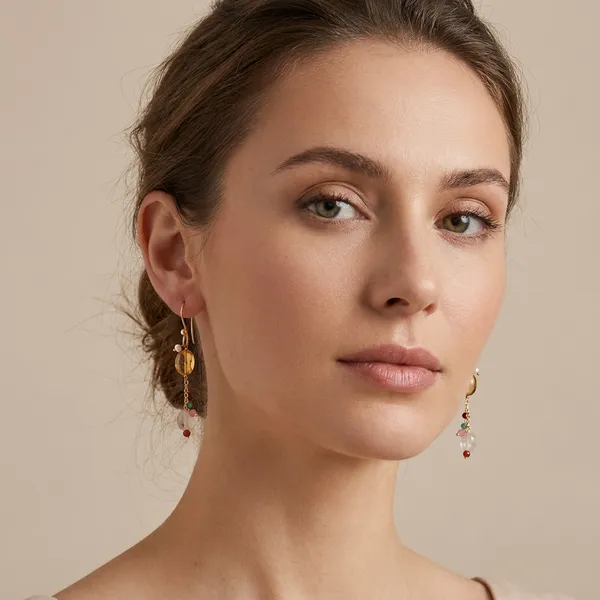 Elegant_Golden_Crystal_Drop_Earrings_With_Pink_Beads