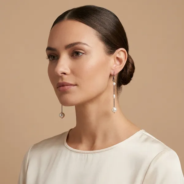 Elegant_Oxidized_Black_Chain_Pearl_Drop_Earrings