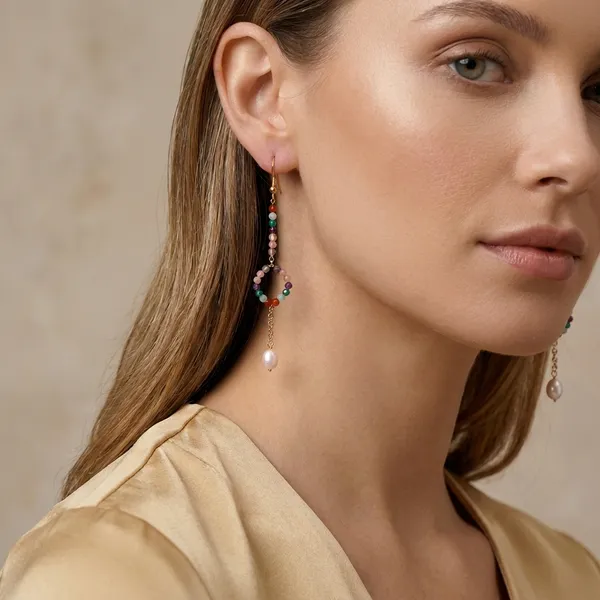 Multicolor_Beaded_Circle_Drop_Earrings_With_Pearl_Dangle