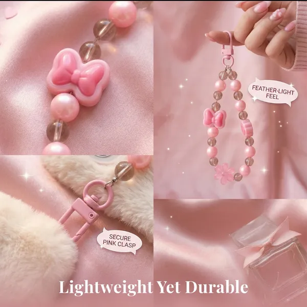 Pink_Pearl_Beads,_Flower_Acrylic_Beads_Keychain_For_Women