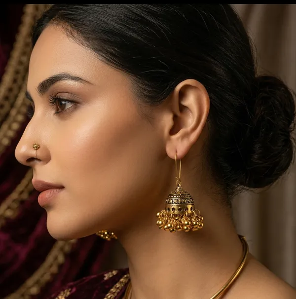 Golden_Metal_Jhumka_For_Women