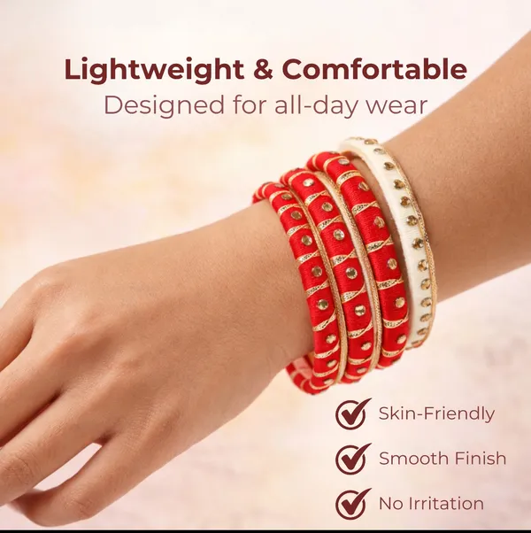 Red_And_Golden_Cotton_Thread_Bangles_For_Women