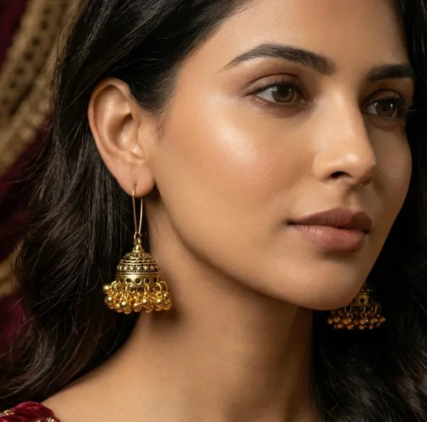 Golden_Metal_Jhumka_For_Women