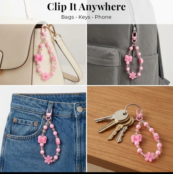 Pink_Pearl_Beads,_Flower_Acrylic_Beads_Keychain_For_Women