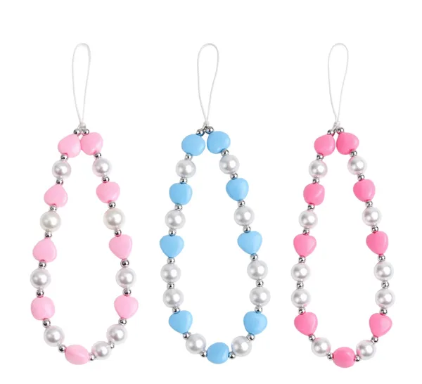 Multicolour_Pearl_Beads,_Flower_Acrylic_Beads_Phone_Strap_Wristlet_For_Women