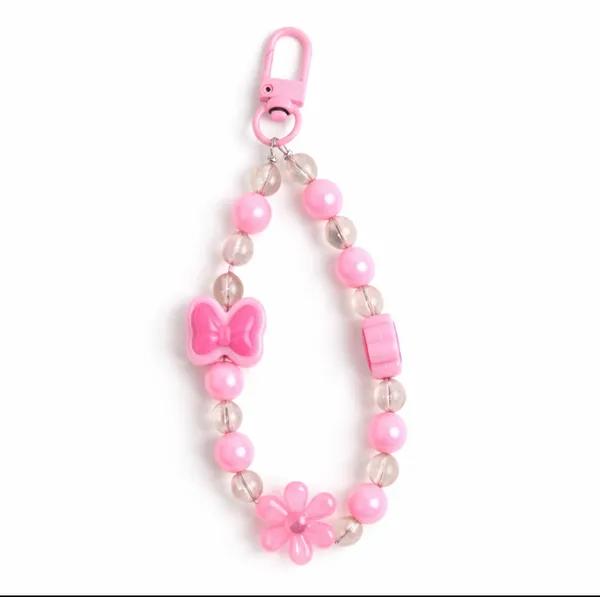 Pink_Pearl_Beads,_Flower_Acrylic_Beads_Keychain_For_Women