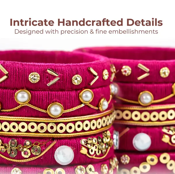 Pink_Cotton_Thread_Bangle_Set_For_Women