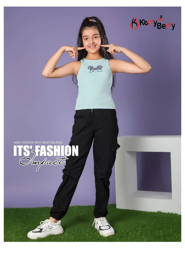 Girls_Light_Blue_Tank_Top_With_Cargo_Pants_Set