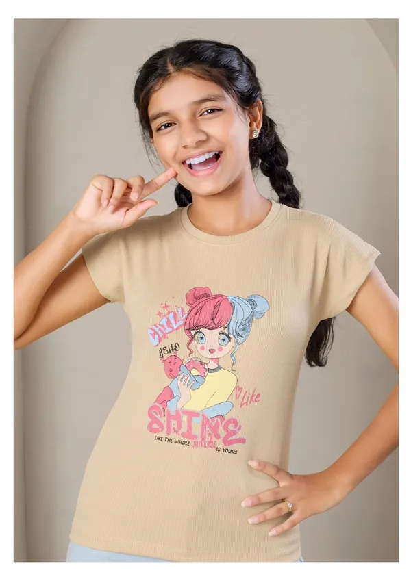 Girls_Beige_Graphic_Printed_T-Shirt_With_Braided_Hairstyle_Design
