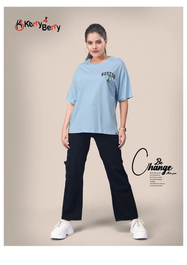 Bronberry_Women'S_Casual_Co-Ord_Set_-_Light_Blue_Top_&_Black_Pants
