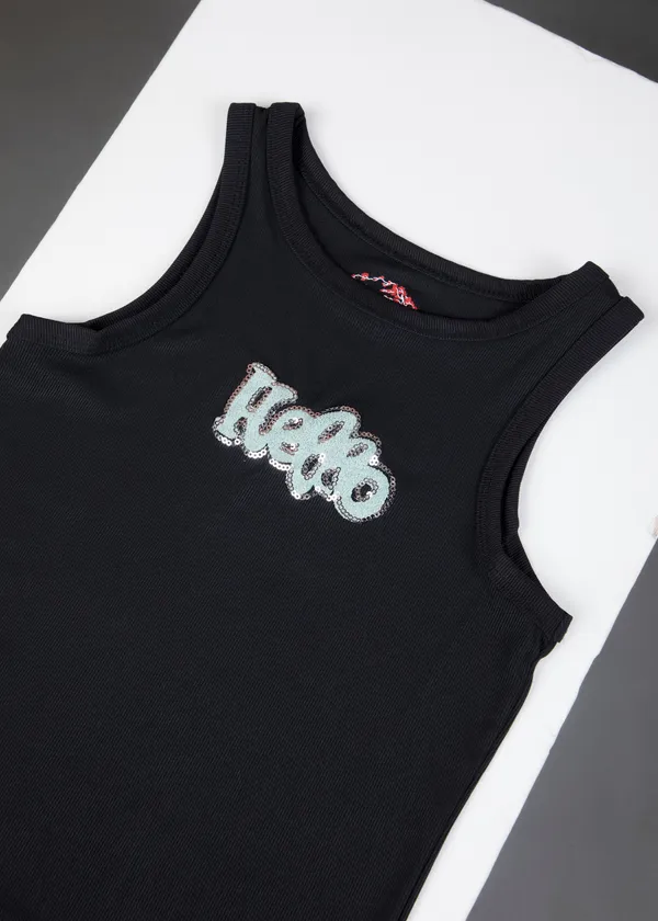 Girls_Comfort_Fit_Black_Sleeveless_Top