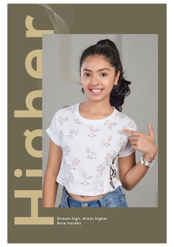 Girls_White_Bunny_Print_Casual_T-Shirt