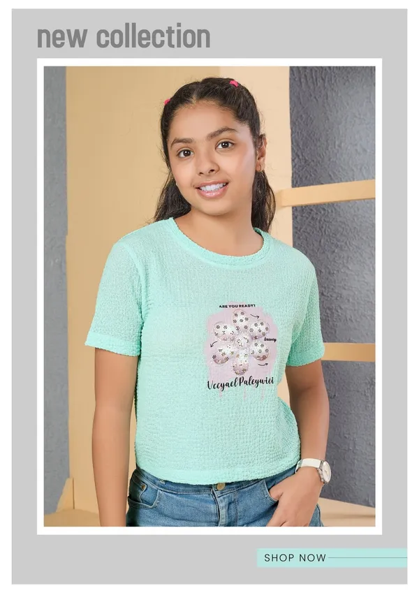 Mint_Green_Graphic_Print_T-Shirt_For_Girls