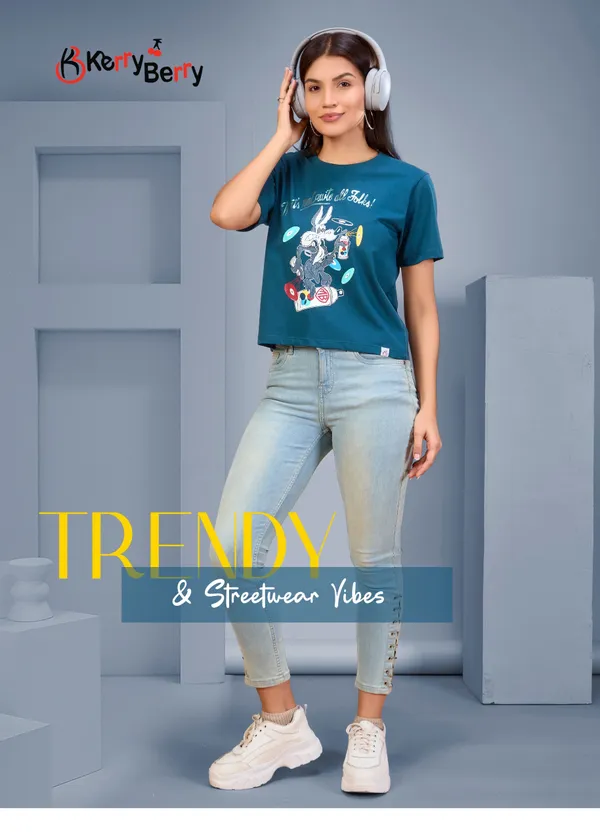 Trendy_Streetwear_Vibes_Printed_Teal_Blue_T-Shirt_For_Women